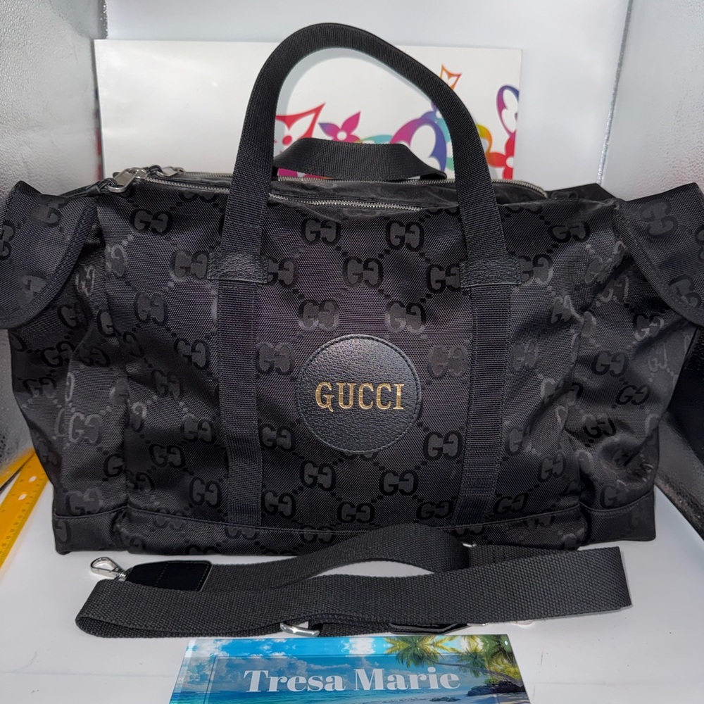 Gucci Black off the grid GG Logo Nylon Duffel